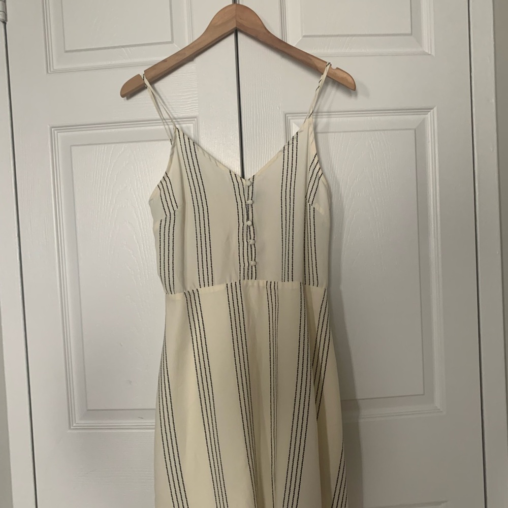 Dynamite Cream Striped A line Mini Dress small . lined! Barely worn ! No marks